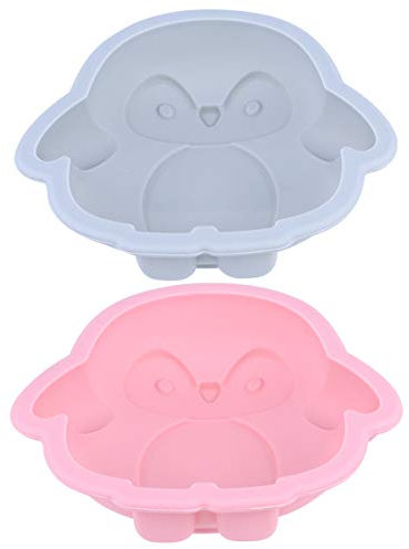 LAPYAPPE Moules à Gâteau En Silicone Forme Pingouin 4 Pouces Petit Modèle 2 Pièces Silicone Alimentaire Cuisson Multifonction Pour Biscuits, Gelées, Bonbons