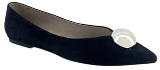 MODELISA - Zapatos Bailarinas Plana Casual para Mujer (Negro, Sistema Tallas Calzado EU, Adulto, Mujer, Números, Mediano, 40)