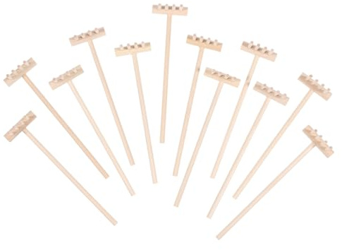 Gatuida 12 Stück Teiliges Mini Zen Garten Rechen aus Natürlichem Bambus Leichtes Sand Rake Tool für Desktop Zen Garten Praktische Mini Harke mit Feinen Zinken für Meditations