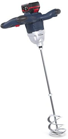 Güde RW 18-401-30 Akku Rührwerk – 18 Volt Lithium-Ionen, M14 Aufnahme, 12 cm Mischaufsatz Durchmesser, inklusive 4 Ah Akkupack und 3 A Ladegerät, für Baustelle & Heimwerker