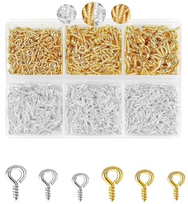 CUEMOON 400 pezzi Viti a occhiello piccole, viti con occhiello piccole, per La Resina, Gioielli, Perlina e Plastica