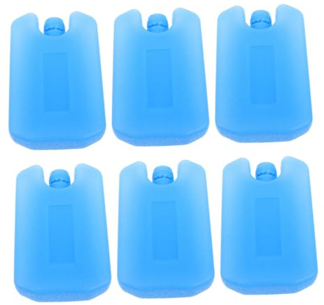 Zerodeko Reusable Ice Packs for Cooler Bags 6pcs Medium Size Refillable Gel Freezer Blocks Cold Packs for Food Transport and Lunch Boxes, Portable Ice Crystal Boxes for Outdoor Camping and