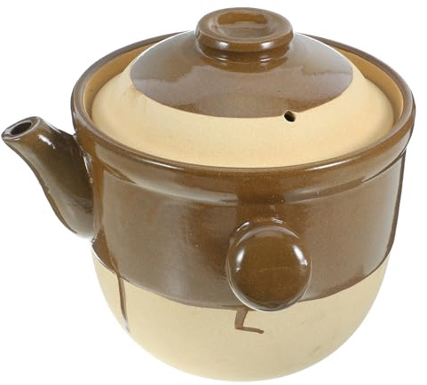 jojofuny Casserole en Céramique Traditionnelle Grosse Taille Pot à Remèdes Résistant Haute Température Casserole Couverte pour Mijoter Remède Usage Domestique et Pharmaceutique