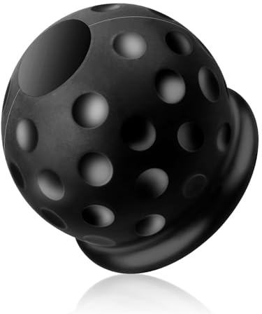Gaomumu Tow Bar Ball Cover Trailer Ball Head Cover, Soft PVC Protection for 50mm Hitch Balls, Abrasion Resistant Dust Proof Tow Ball Cover(Black)