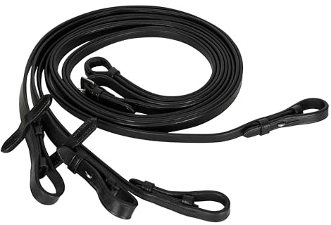 Imperial Riding Kandarenzügel, Plain Leather, Doppelzügel aus 100% Leder, Schwarz