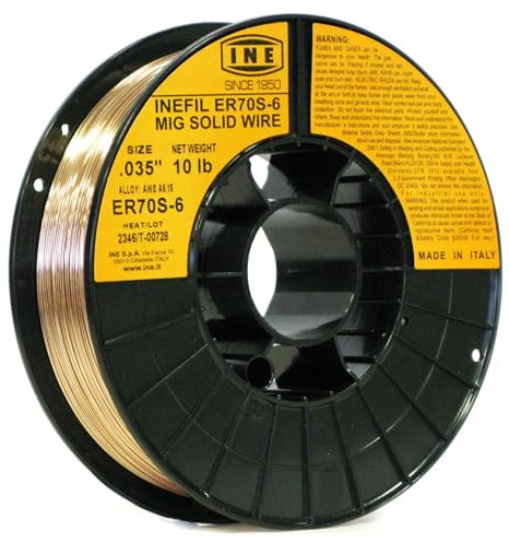 INEFIL ER70S-6 MIG Welding Wire .035 — 10 lb Spool | Made in Italy | Low Spatter Solid Wire for Heavy Fab, Structural Steel & Multi-Pass Welding — AWS ER70S-6