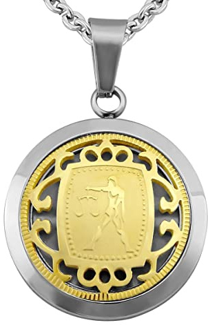 Hanessa Sternzeichen Halskette in Silber – Edelstahl Kette mit Anhänger & Gravur – Personalisierter Schmuck für Damen & Herren, 50-60 cm – 12 Sternzeichen zur Auswahl