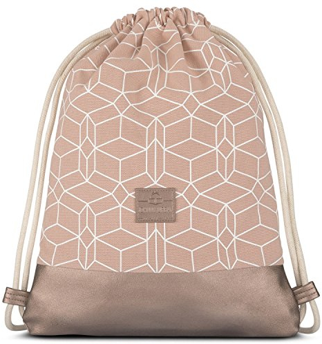 Johnny Urban Turnbeutel Hipster Noah Baumwoll Gymsack Gym Bag Beutel Sportbeutel Rucksack für Damen & Herren mit Innentasche - Aus robuster Baumwolle und veganem Leder, Einheitsgröße