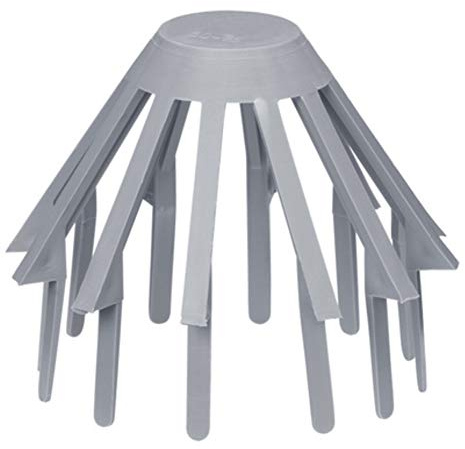 Haus & Dach Laubfangkorb, Laubschutz für Dachrinnen / Regenrinnen, PVC-U, Grau, DN 75, 2 Stück