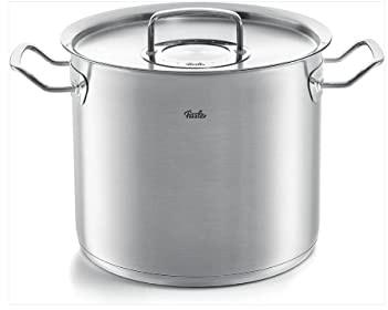 Fissler Original-Profi Collection/hoher Edelstahl-Kochtopf (Ø 24 cm, 9,1 L) Töpfe inkl. Metall-Deckel, Innen-Skalierung – Induktion, Made in Germany
