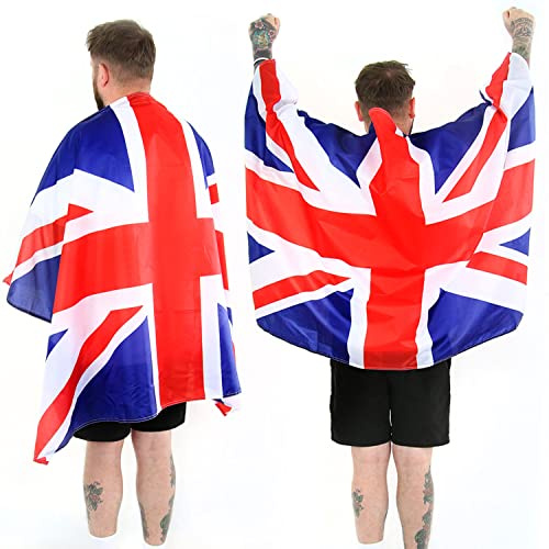Union Jack Wearable Flag Cape - Pack of 12 - United Kingdom - British Flag, Sporting Events, Street Parties, Festivals and Celebrations VE DAY COMMONWEALTH