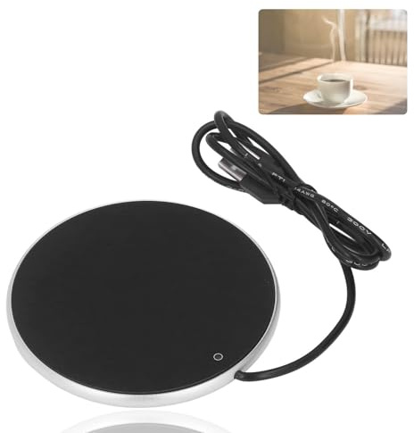 USB Candle Warmer 5V 2A, 4.1in Coffee Mug Warmer Cup Warmer Smart Power Off Function 55°C Constant Temperature for Home for Office(Silver)