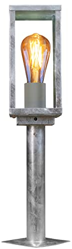 Sockelleuchte Karo,Wegeleuchte aus Zink mit Dämmerungsschalter,klassische Standlampe,1 flammige (E27) Wegelampe,Gartenlampe