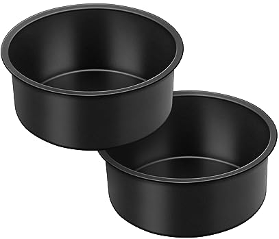 TEAMFAR Juego de 2 Bandejas para Hornear Moldes Redondos de Acero Inoxidable de 11 cm, Núcleo de Acero Inoxidable con Revestimiento Antiadherente, Saludable y No Tóxico, Fácil de Limpiar