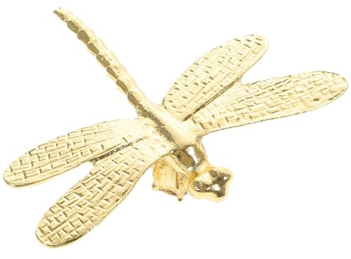 Veemoon 1pc Brass Dragonfly Ornament Dragonfly Collectibles Brass Animal Statue Beetle Ornament Fairy Garden Figurines Statue Hanging Wall Decor Metal Yard Decor Manual Amulet