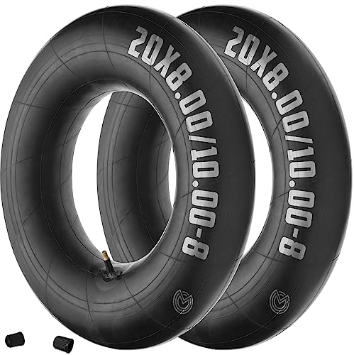 MOOVMOOV - Set of 2 Inner Tubes 20x8.00-8 to 20x10.00-8 with Straight TR13 Valve - Fits 20-Inch Tyres for Ride-On Mower, Garden Tractor, ATV, Quad or Mini Dumper