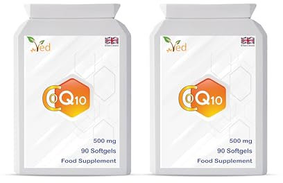 VED Coenzima Q10 | Supporta cuore e muscoli sani | Promuovere l'energia cellulare | Ubichinone fermentato naturalmente| 500 mg 180 capsule molli (confezione da 2)