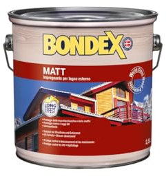 BONDEX MATT NOCE CHIARO 703 2,5 LT - Impregnante per Esterno - Opaco - Solvente - Legno, Plastica - 10-16m2/lt - 2.5 liters