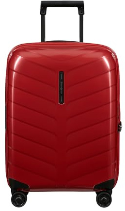 Samsonite Attrix - Spinner S, Erweiterbarer Handgepäck, 55 cm, 38/44 L, Rot (Rot)