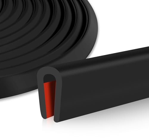 Protection Bord de tole adhésif Joint Caoutchouc en u Joint Bord de tole EPDM Protection Porte de Voiture Joint pour plaques métalliques fenêtres Coin de Table (3,2mm×3m)