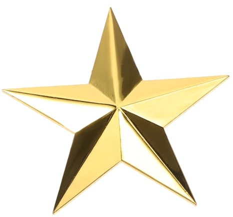 PRETYZOOM Dekorative Metall Stern Medaille 5cm Magnetisch Selbstgemacht Pentagramm Sternanhänger zur Wanddeko
