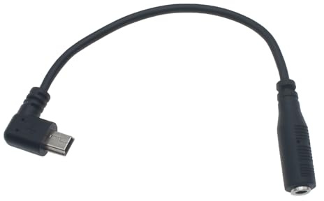 FDXGYH 1 cavo adattatore da mini USB a jack audio da 3,5 mm ad angolo retto femmina da 3,5 mm a mini USB maschio a 5 pin (nero)