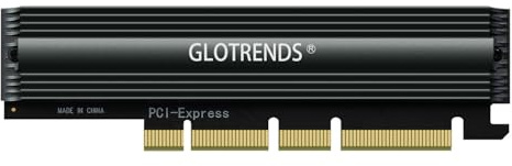 GLOTRENDS PA16 22110/2280 M.2 NVMe zu PCIe 4.0 X4 Adapter mit Vollabdeckung Aluminium Kühlkörper, PC/1U Server Installation