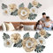 Decorazione Murale Soggiorno, 138X57cm Decorazione Murale 3D Parete Soggiorno Decorazione Murale Fiori Sculture Murale Metallo Decorazione Sospesa Divano Sfondo Ufficio Ornamenti Murali Con 4 Viti