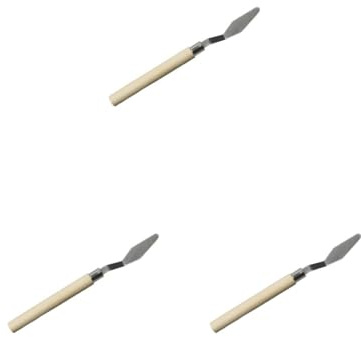 Juego de 3 espátulas de acero inoxidable para dibujo, pintura al óleo, mango para artistas, manualidades, papelería, raspador, herramientas, escuela, puntiaguda/pequeña