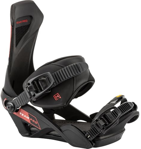 Nitro Team PRO Bindung, Attacco per Snowboard Unisex Adulto, Nero/Rosso, S/M
