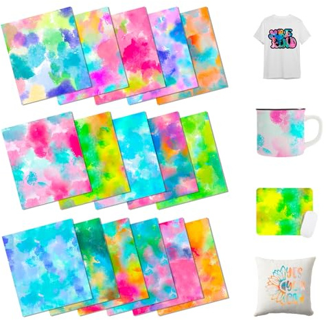 HTVSTD Wolkenmuster Sublimation Paper 16 Blatt 12×10in Sublimation Sheets | präzise Farbübertragung, farbstabil, vielseitig einsetzbar, nutzbar auf Stoff Keramik Leinwand