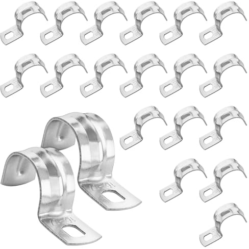 Poppstar 20 Stück Befestigungsschellen Edelstahl, Bandbreite 10mm, für Rohrdurchmesser 16mm