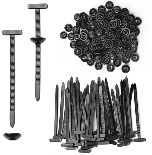 Hebillas Universales de Nailon para Bridas de Cables Soporte de Nailon Autoblocante Resistente Nylon Universal Cable tie Buckle para Reparación Diaria de Automóviles 50Pcs (50)