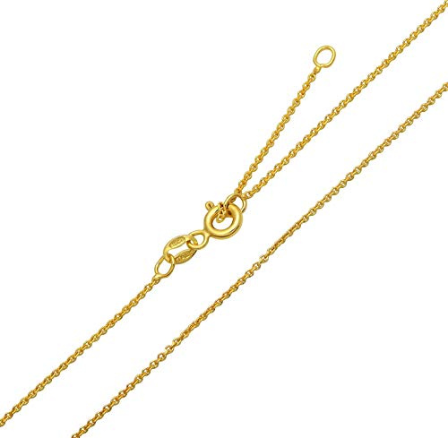 Kauf-mich-weg Ankerkette 925 Sterling Silber vergoldet 1,1mm breit Länge wählbar 35-40 42-45 45-50 55-60cm Silberkette Halskette Kette Damen nickelfrei Gold