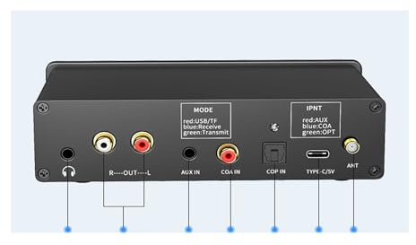 OPFVUJIKX Sender Empfänger PC TV Audio Switcher Headset Adapter Niedrige Latenz Musik Adapter Mic Vorverstärker(2)