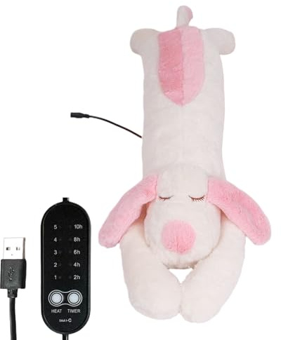 Stuffed Animal Heating Pad Dog,Plüsch-Hund mit Wärmefunktion - USB-Elektrisches Kuscheltier Mit Automatischer Abschaltung & Temperaturregelung - Für Schultern Nacken Rücken Bauch