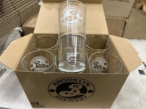 Générique 6 verres bière Brooklyn 50 cl, neuf, modèle strié