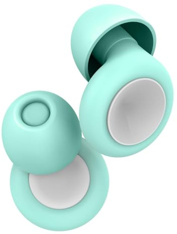 Tapones Oídos Ruido Dormir, Tapones para Dormir Anti Ronquidos y Conciertos, Tapones para Oídos Reutilizables, Ideales para Músicos, DJs, Dormir y Ambientes Ruidosos(Blanco + verde)