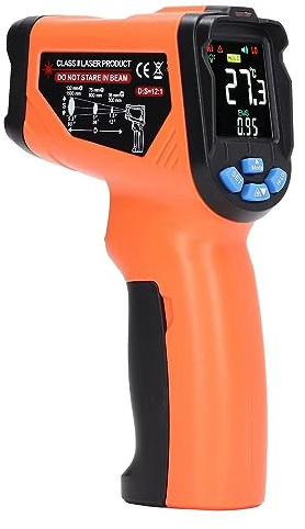 ZenithAur Infrared Thermometer Gun with -4°F to 1382°F Range and High/Low Temp Alarm an Industrial Thermometer with Adjustable Emissivity for Oil/Water