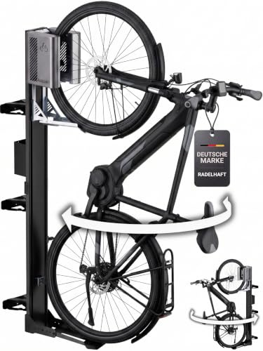 Fahrradlift schwenkbar - Fahrrad Wandhalterung E-Bike MTB Rennrad vertikal | Fahrradhalterung Wand aus Metall - Fahrrad Aufhängung & Halter, platzsparend für Garage & Keller, bis 32 kg ohne Heben
