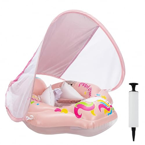 Schwimmring Baby ab 6-36 Monate Schwimmhilfe Kinder 1 Jahre, Schwimmhilfe verstellbare Schultergurte & Sicherheitssitz, Premium Baby Float mit UPF50+ Sonnendach, Mehr Sicherheit & Wasserspaß