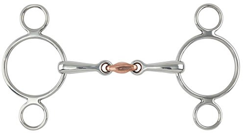 Shires Two Ring Copper Lozenge Gag Bit 5 1/2 inch Silver