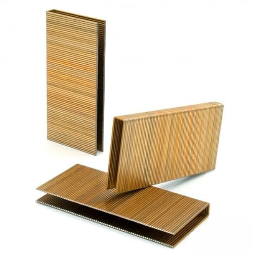 PREBENA Heftklammern 25 mm, verzinkt, geharzt, 17.500 Stück/Schachtel, 14,48 kg, für Schwerer Karton, Holz, Metall
