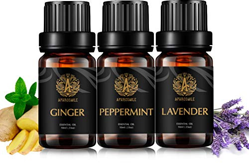 Therapeutische Qualität Ingwer ätherisches Öl Set für Diffusor, 3X10ml Aromatherapie Lavendel ätherisches Öl Kit für Kerzenherstellung, 100% reine Pfefferminze ätherische Öle Set für Massage