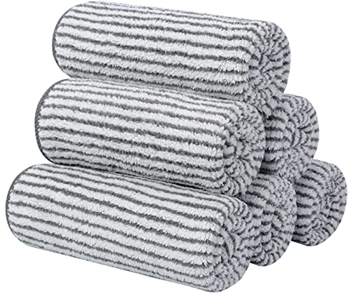 SINLAND Microfiber Face Towels Ultra Soft Bamboo Charcoal Facial Washcloths Face Cloth for Bath 30cm x 30cm