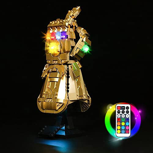 LocoLee Led Licht Set Kompatibel mit LEGO Infinity Handschuh,Dekorations Led Beleuchtungsset Compatible with LEGO 76191 Thanos Handschuh, Nur Lichter Kit, Kein Modell(Fernbedienung)