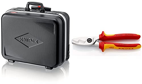 KNIPEX 00 21 06 LE Werkzeugkoffer BIG Basic Move Werkzeug-Trolley | Rollkoffer leer & Kabelschere mit Doppelschneide 1000V-isoliert (200 mm) 95 16 200