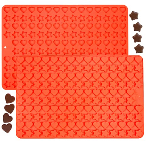 1 x Mini-Silikonform für Schokolade, Fondant, Mini-Sterne, Herzform, Formen für selbstgemachte Kuchen, Süßigkeiten, Mousse (Stil 2)