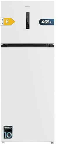 Cecotec Refrigerateur Congelateur Combiné Bolero CoolMarket 2D 465 NF White E. Réfrigérateur 465L, No Frost, écran extérieur avec contrôle électronique et alarme d’ouverture