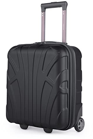 suitline - Kleiner Koffer 45x36x20 cm, Easyjet Freigepäck Underseat Handgepäck, Bordgepäck Trolley leicht, 30 Liter, ABS Hartschale, Schwarz